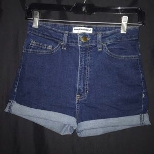 American Apparel High Waisted Jean Shorts